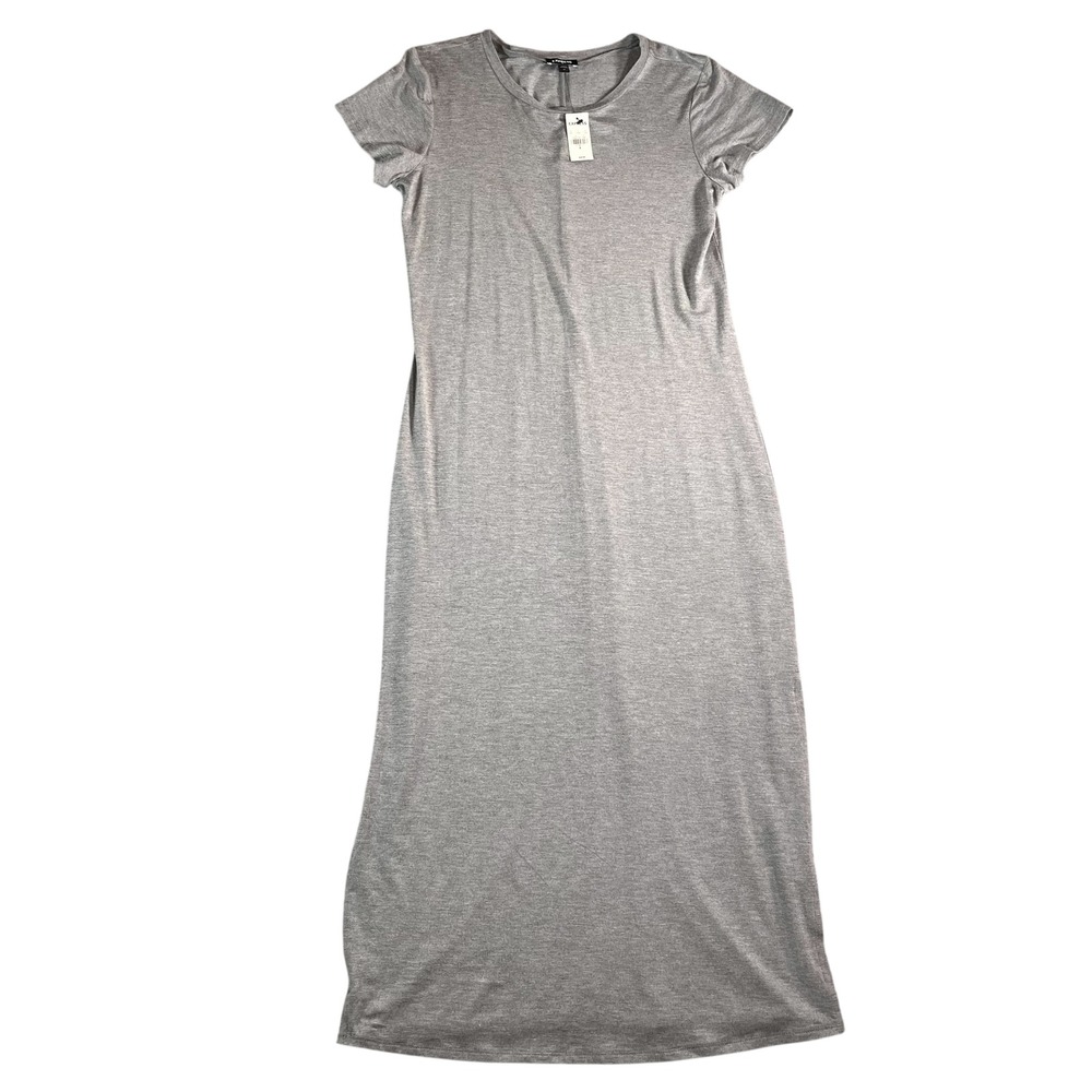 Express Factory NWT Women's Grey Short Sleeve Maxi Dress Size Medium